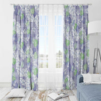 Anthurium Plumeria Lei Pastel Window Curtain Purple Hawaiian Splendid Palaka