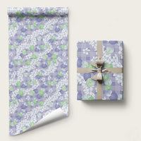 Anthurium Plumeria Lei Pastel Wrapping Paper Purple Hawaiian Splendid Palaka LT01 58" × 23" Purple - Polynesian Pride