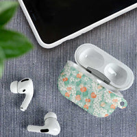 Anthurium Plumeria Lei Pastel AirPods Case Teal Hawaiian Splendid Palaka