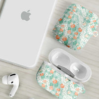 Anthurium Plumeria Lei Pastel AirPods Case Teal Hawaiian Splendid Palaka