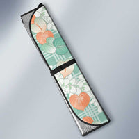 Anthurium Plumeria Lei Pastel Auto Sun Shade Teal Hawaiian Splendid Palaka LT01 - Polynesian Pride