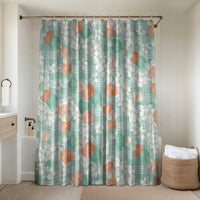 Anthurium Plumeria Lei Pastel Bathroom Set Teal Hawaiian Splendid Palaka LT01 Shower Curtain Only Teal - Polynesian Pride