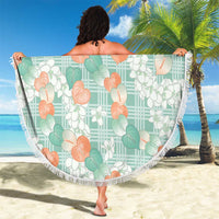 Anthurium Plumeria Lei Pastel Beach Blanket Teal Hawaiian Splendid Palaka