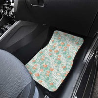 Anthurium Plumeria Lei Pastel Car Mats Teal Hawaiian Splendid Palaka LT01 - Polynesian Pride