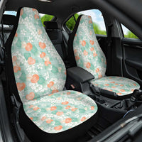 Anthurium Plumeria Lei Pastel Car Seat Cover Teal Hawaiian Splendid Palaka LT01 One Size Teal - Polynesian Pride