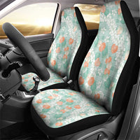 Anthurium Plumeria Lei Pastel Car Seat Cover Teal Hawaiian Splendid Palaka LT01 - Polynesian Pride
