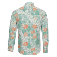 Anthurium Plumeria Lei Pastel Family Matching Puletasi and Hawaiian Shirt Teal Hawaiian Splendid Palaka