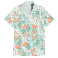 Anthurium Plumeria Lei Pastel Hawaiian Shirt Teal Hawaiian Splendid Palaka LT01 Teal - Polynesian Pride