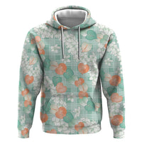 Anthurium Plumeria Lei Pastel Hoodie Teal Hawaiian Splendid Palaka LT01 Pullover Hoodie Teal - Polynesian Pride