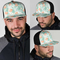 Anthurium Plumeria Lei Pastel Mesh Trucker Cap Teal Hawaiian Splendid Palaka LT01 - Polynesian Pride