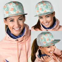 Anthurium Plumeria Lei Pastel Mesh Trucker Cap Teal Hawaiian Splendid Palaka LT01 - Polynesian Pride