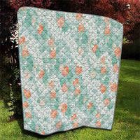 Anthurium Plumeria Lei Pastel Quilt Teal Hawaiian Splendid Palaka LT01 - Polynesian Pride