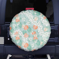 Anthurium Plumeria Lei Pastel Spare Tire Cover Teal Hawaiian Splendid Palaka LT01 No hole Teal - Polynesian Pride