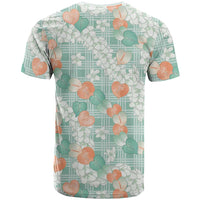 Anthurium Plumeria Lei Pastel T Shirt Teal Hawaiian Splendid Palaka