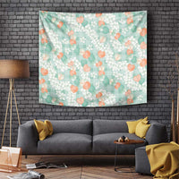 Anthurium Plumeria Lei Pastel Tapestry Teal Hawaiian Splendid Palaka