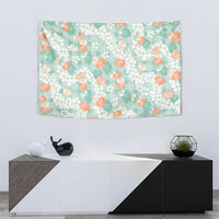 Anthurium Plumeria Lei Pastel Tapestry Teal Hawaiian Splendid Palaka