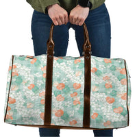 Anthurium Plumeria Lei Pastel Travel Bag Teal Hawaiian Splendid Palaka LT01 Teal - Polynesian Pride