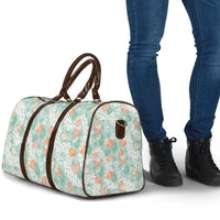 Anthurium Plumeria Lei Pastel Travel Bag Teal Hawaiian Splendid Palaka LT01 - Polynesian Pride