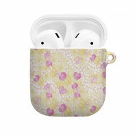 Anthurium Plumeria Lei Pastel AirPods Case Yellow Hawaiian Splendid Palaka LT01 Yellow - Polynesian Pride