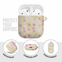 Anthurium Plumeria Lei Pastel AirPods Case Yellow Hawaiian Splendid Palaka LT01 - Polynesian Pride