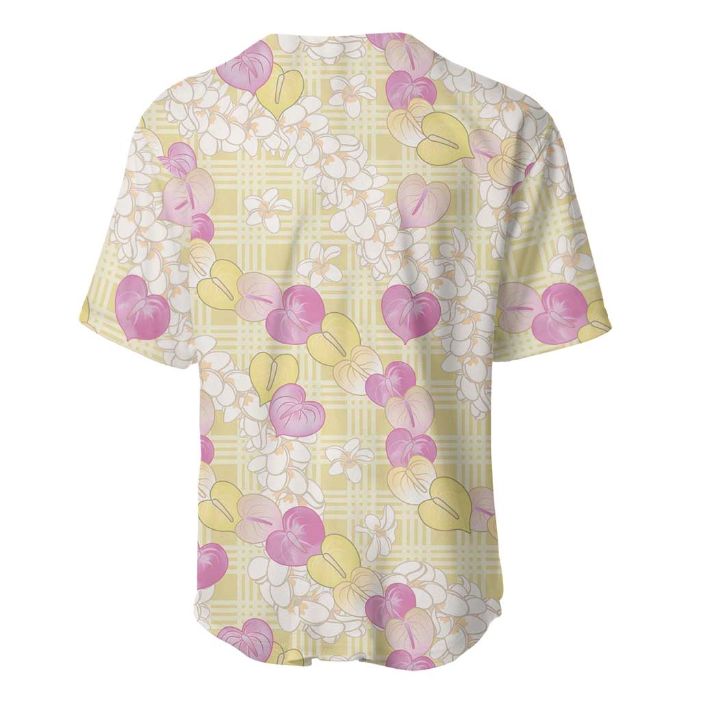 Anthurium Plumeria Lei Pastel Baseball Jersey Yellow Hawaiian Splendid Palaka