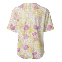 Anthurium Plumeria Lei Pastel Baseball Jersey Yellow Hawaiian Splendid Palaka