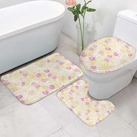 Anthurium Plumeria Lei Pastel Bathroom Set Yellow Hawaiian Splendid Palaka LT01 - Polynesian Pride