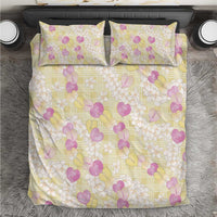 Anthurium Plumeria Lei Pastel Bedding Set Yellow Hawaiian Splendid Palaka