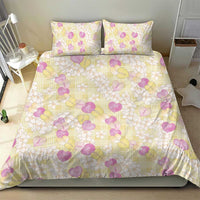 Anthurium Plumeria Lei Pastel Bedding Set Yellow Hawaiian Splendid Palaka