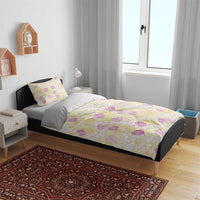 Anthurium Plumeria Lei Pastel Bedding Set Yellow Hawaiian Splendid Palaka