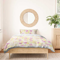 Anthurium Plumeria Lei Pastel Bedding Set Yellow Hawaiian Splendid Palaka