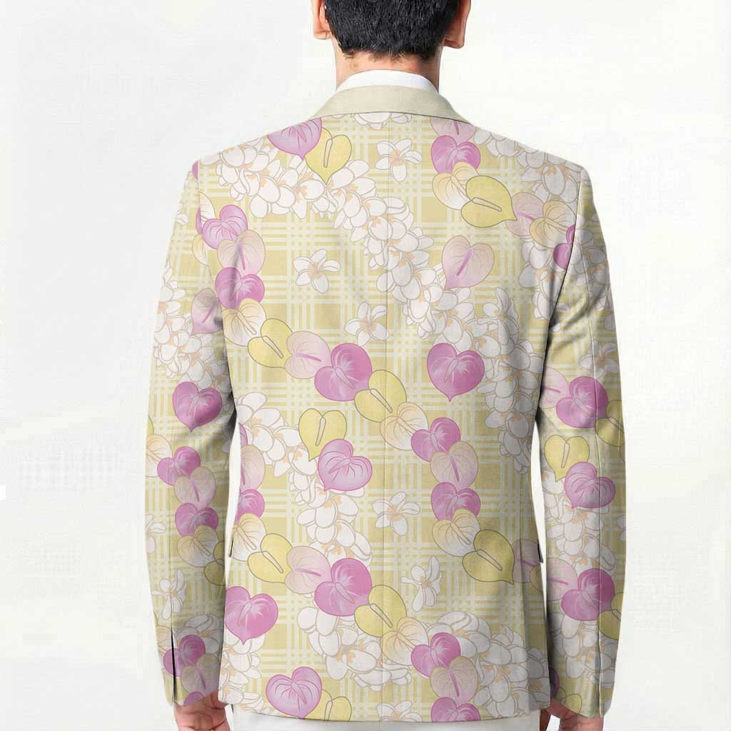 Anthurium Plumeria Lei Pastel Blazer Yellow Hawaiian Splendid Palaka LT01 - Polynesian Pride