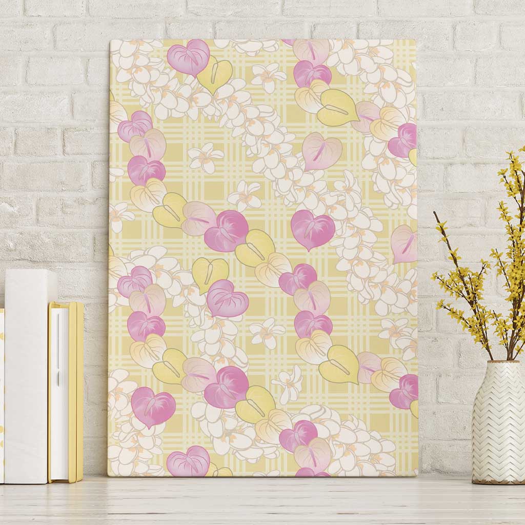 Anthurium Plumeria Lei Pastel Canvas Wall Art Yellow Hawaiian Splendid Palaka