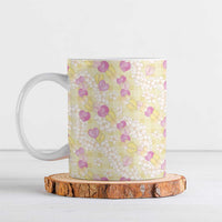 Anthurium Plumeria Lei Pastel Ceramic Mug Yellow Hawaiian Splendid Palaka