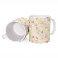 Anthurium Plumeria Lei Pastel Ceramic Mug Yellow Hawaiian Splendid Palaka