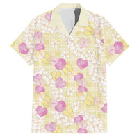 Anthurium Plumeria Lei Pastel Family Matching Summer Maxi Dress and Hawaiian Shirt Yellow Hawaiian Splendid Palaka