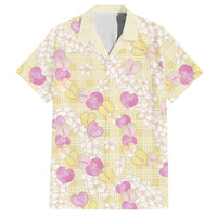 Anthurium Plumeria Lei Pastel Hawaiian Shirt Yellow Hawaiian Splendid Palaka LT01 Yellow - Polynesian Pride
