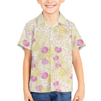 Anthurium Plumeria Lei Pastel Hawaiian Shirt Yellow Hawaiian Splendid Palaka LT01 - Polynesian Pride