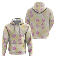 Anthurium Plumeria Lei Pastel Hoodie Yellow Hawaiian Splendid Palaka LT01 - Polynesian Pride