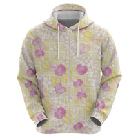Anthurium Plumeria Lei Pastel Hoodie Yellow Hawaiian Splendid Palaka LT01 - Polynesian Pride