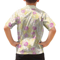 Anthurium Plumeria Lei Pastel Kid Hawaiian Shirt Yellow Hawaiian Splendid Palaka