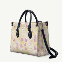 Anthurium Plumeria Lei Pastel Leather Bag Yellow Hawaiian Splendid Palaka LT01 Yellow - Polynesian Pride