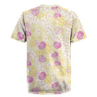 Anthurium Plumeria Lei Pastel Rugby Jersey Yellow Hawaiian Splendid Palaka