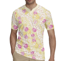 Anthurium Plumeria Lei Pastel Rugby Jersey Yellow Hawaiian Splendid Palaka