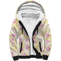 Anthurium Plumeria Lei Pastel Sherpa Hoodie Yellow Hawaiian Splendid Palaka LT01 Unisex Yellow - Polynesian Pride