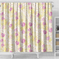 Anthurium Plumeria Lei Pastel Shower Curtain Yellow Hawaiian Splendid Palaka LT01 - Polynesian Pride