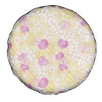 Anthurium Plumeria Lei Pastel Spare Tire Cover Yellow Hawaiian Splendid Palaka LT01 - Polynesian Pride