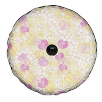 Anthurium Plumeria Lei Pastel Spare Tire Cover Yellow Hawaiian Splendid Palaka LT01 - Polynesian Pride