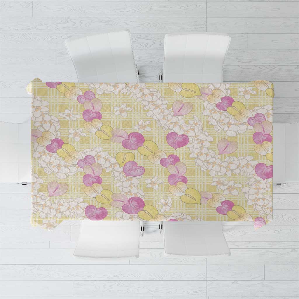 Anthurium Plumeria Lei Pastel Tablecloth Yellow Hawaiian Splendid Palaka