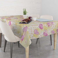 Anthurium Plumeria Lei Pastel Tablecloth Yellow Hawaiian Splendid Palaka